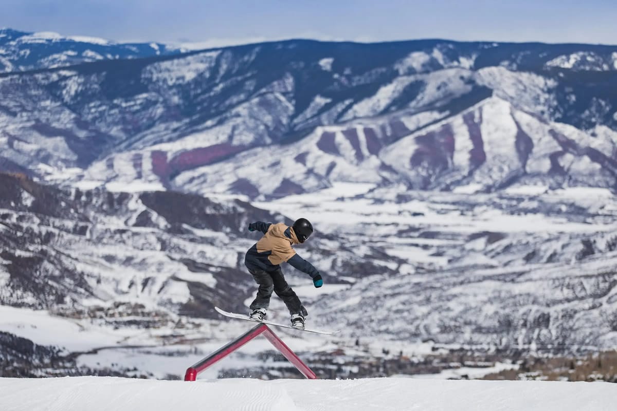Snowboarding in Snowmass